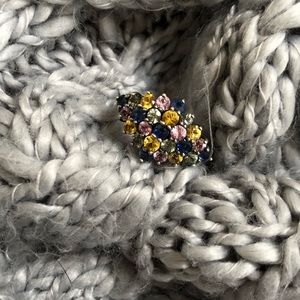 Multi Stone Sterling Silver Cocktail Ring